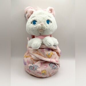 Disney Babies Mari Plush Cat Kitten Stuffed Animal in Pouch The Aristocats 10”